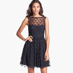 JILL STUART size 4 black polka dot cocktail dress
