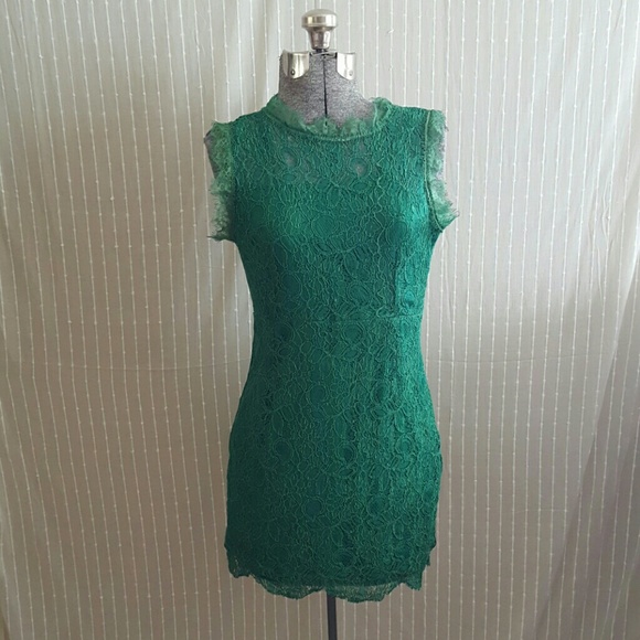 Zara Dresses & Skirts - Zara Green Lace Dress