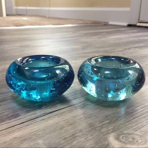 Solid Bubble Glass Votive Candle Holders