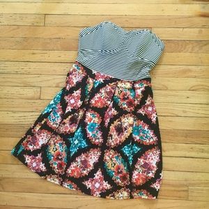 Flirty dual pattern dress