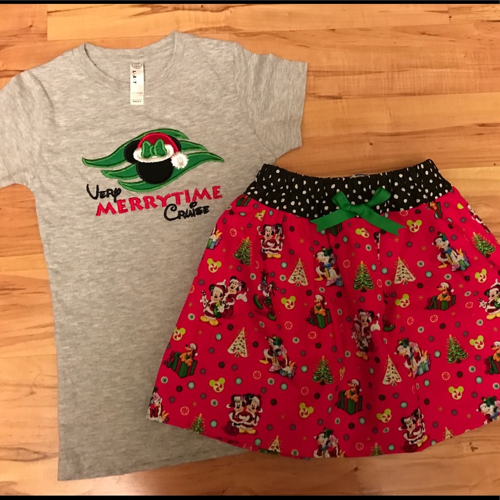 EEUC Custom DISNEY tee and skirt set - Size 5/6