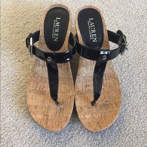 Black sandals, size 7