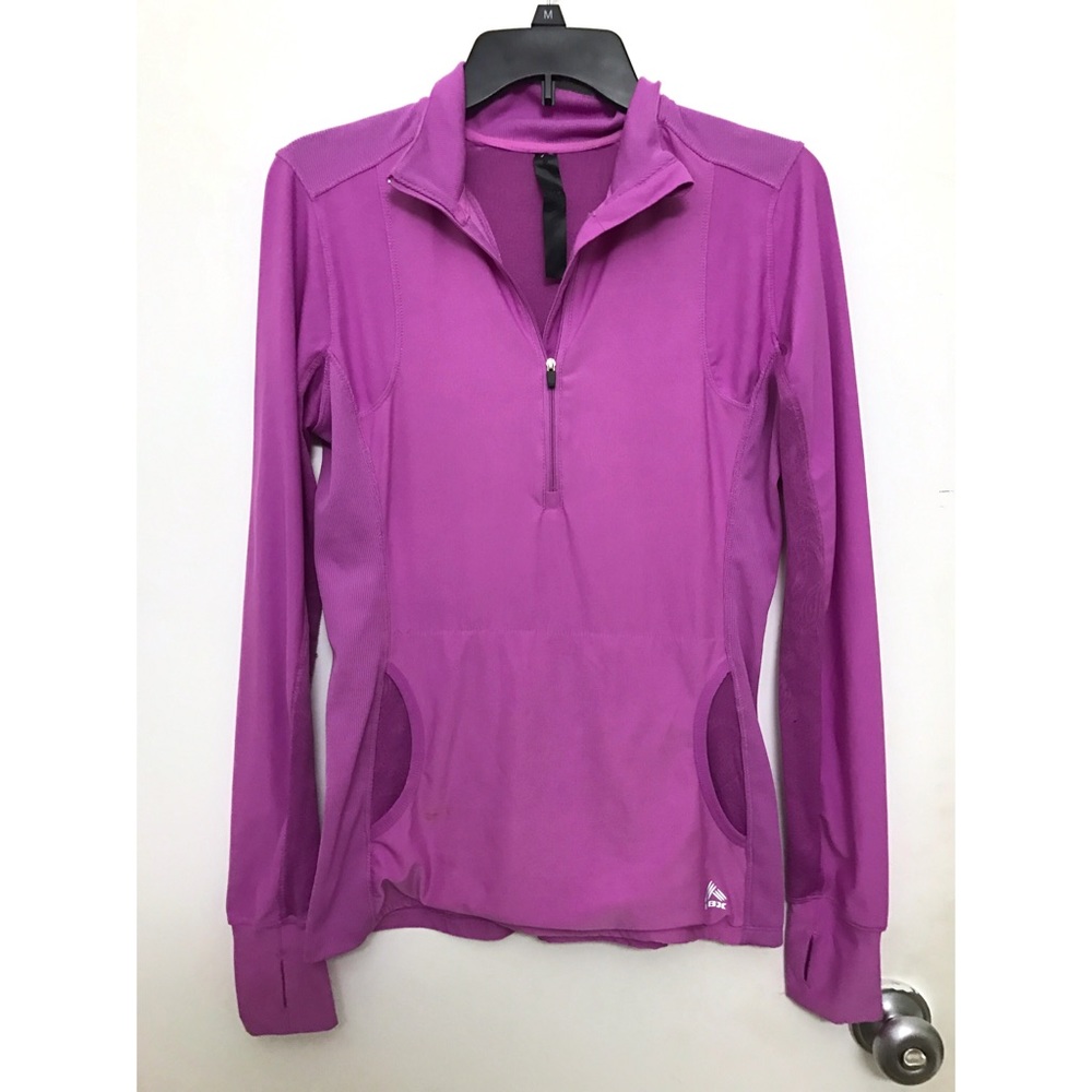 Pink Quarter-Zip Full-Sleeve Active Top