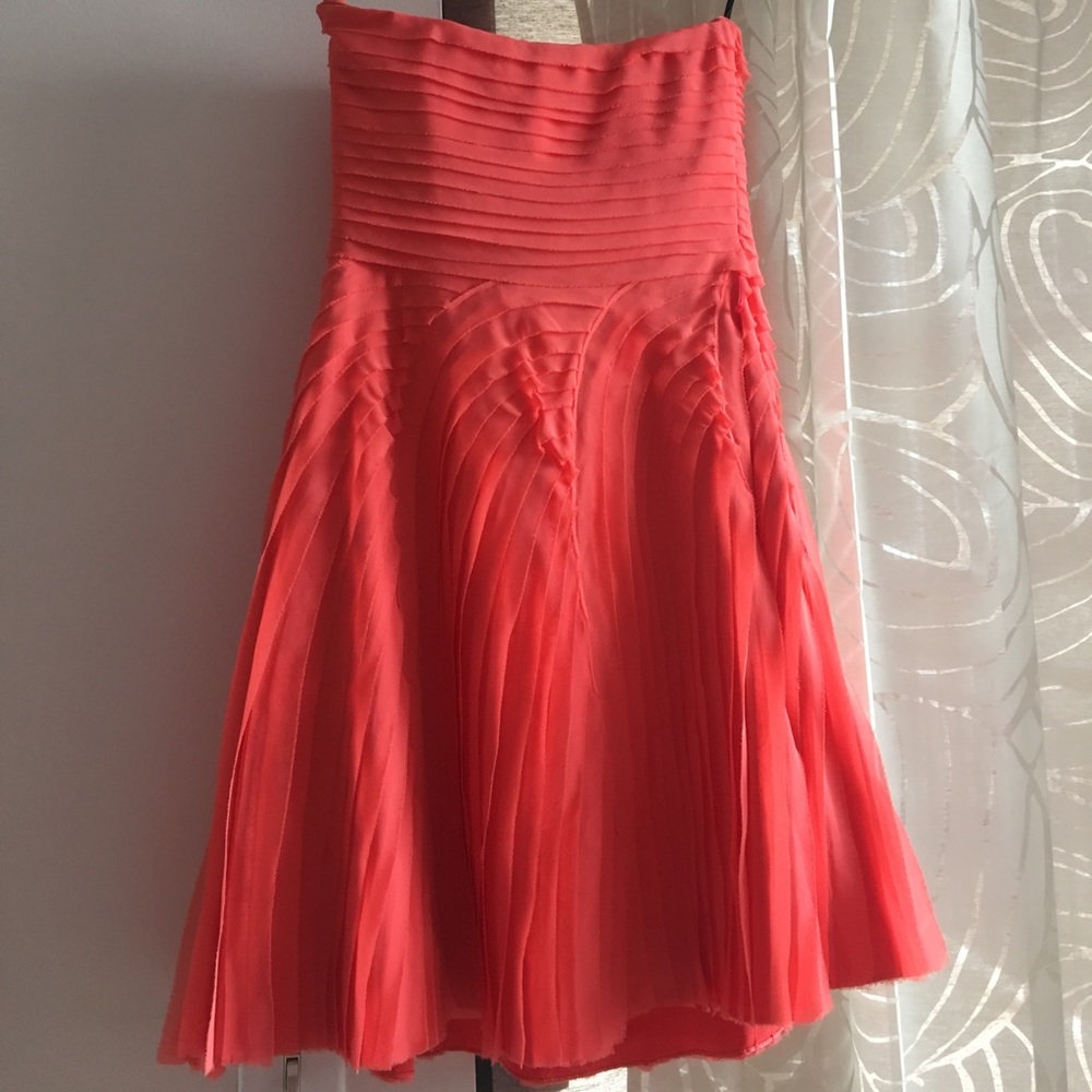 Bebe sleeveless chiffon coral color minidress