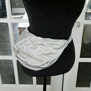 Silver neoprene fanny pack