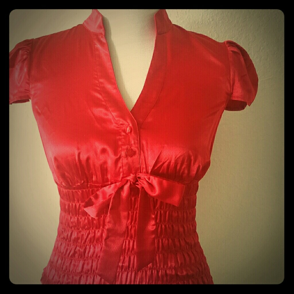 2 Tops For The Price Of One - Red Short Sleeve Top