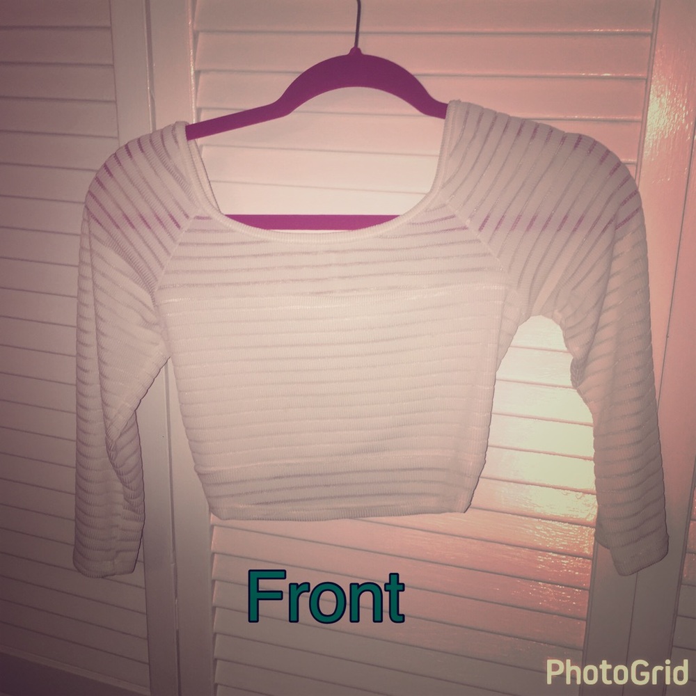 2B Bebe White Crop Top