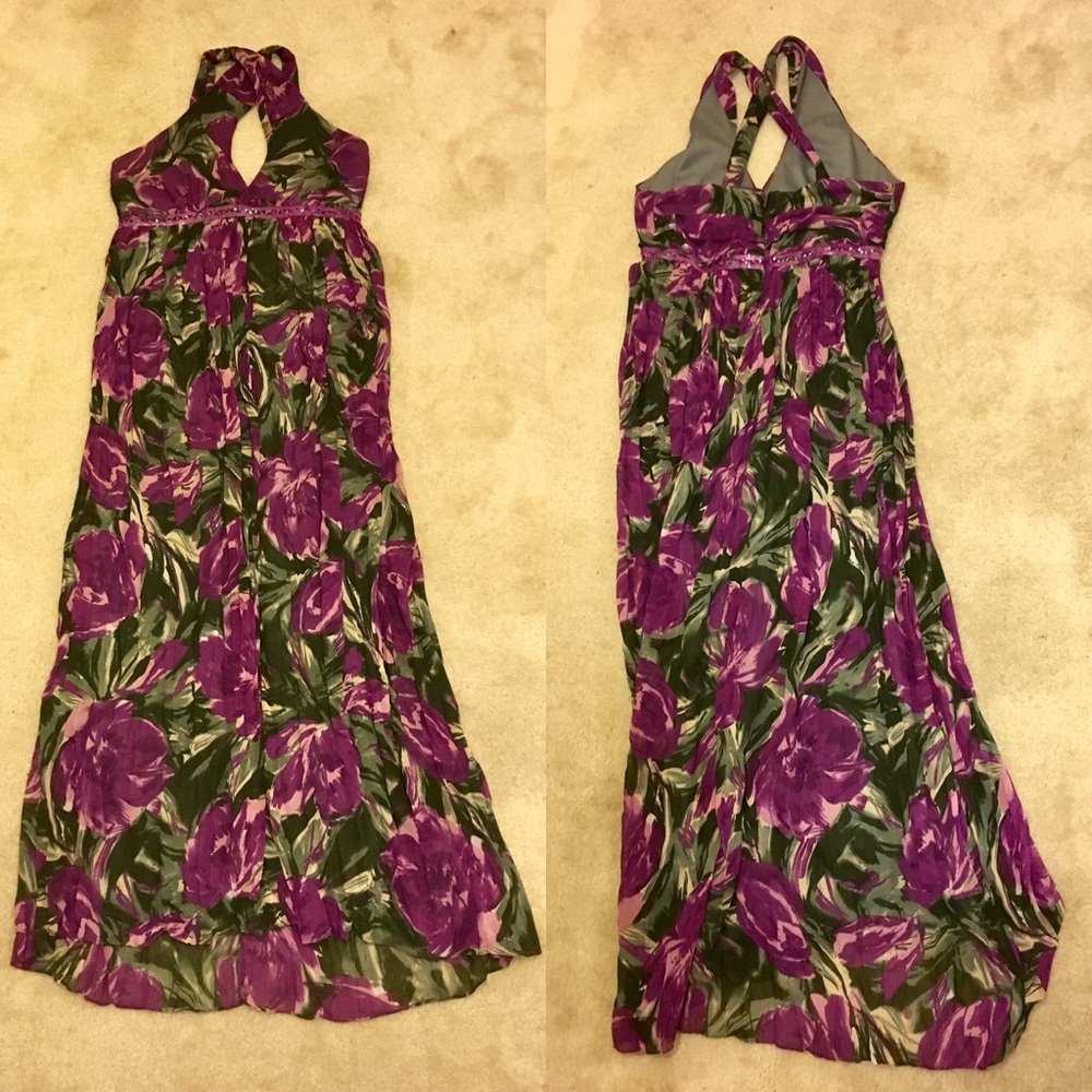 Dark floral print multiway maxi dress