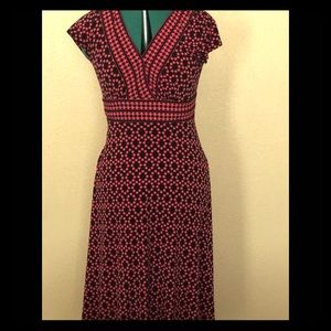 Maggy London Pink and Black Geometric Dress