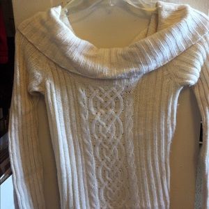 Cream Fold over Sweater