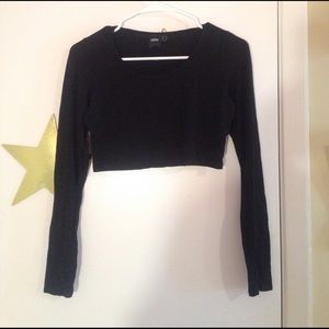 Asos Black Long Sleeve crop top