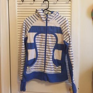 Lululemon Blue Stripped Scuba Hoodie