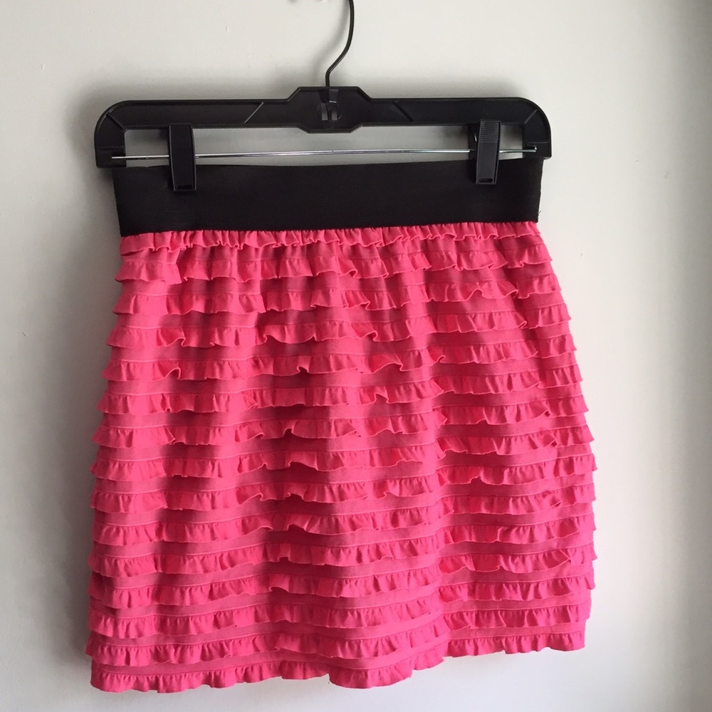 Lush Pretty Pink Ruffle Skirt