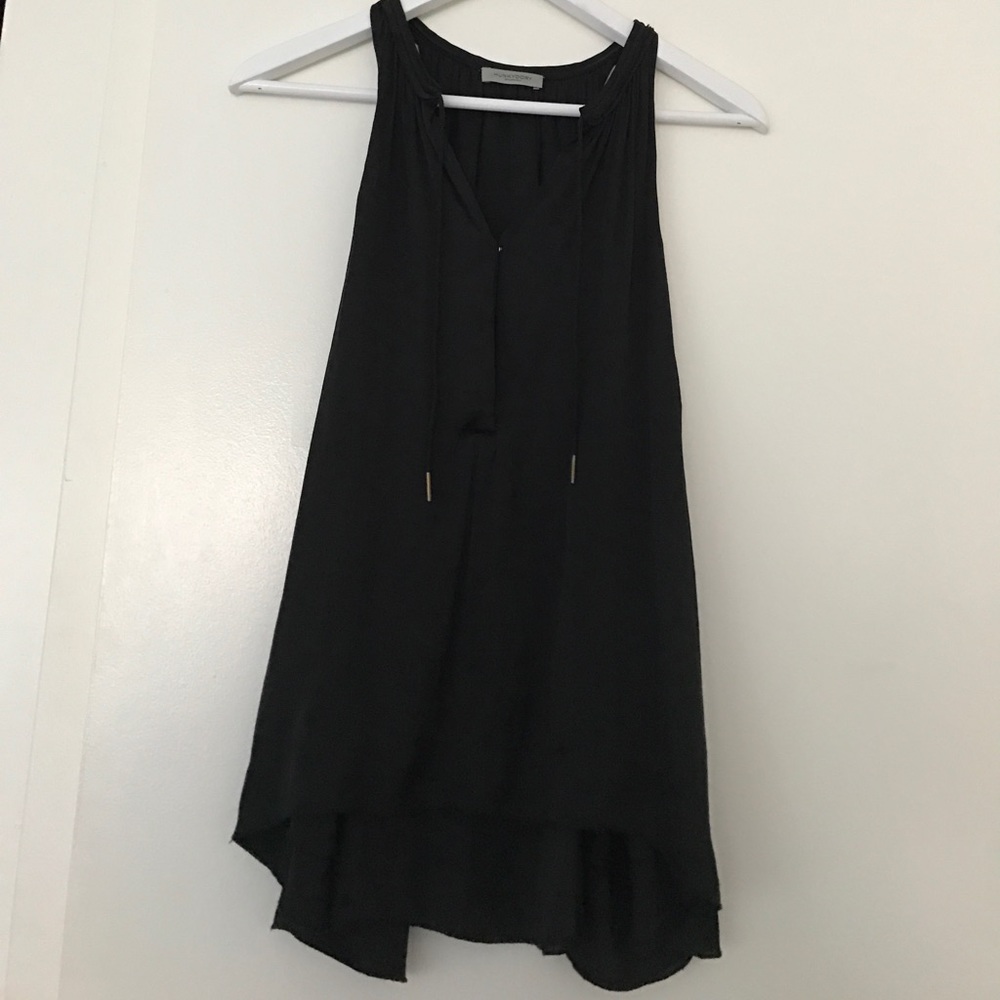 Black silk tank