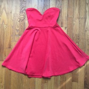 Silence + Noise Red Strapless Dress