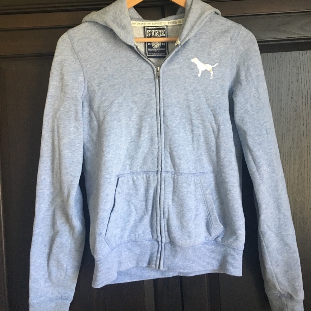 PINK Victoria Secret light blue hoodie