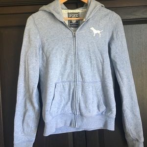 PINK Victoria Secret light blue hoodie