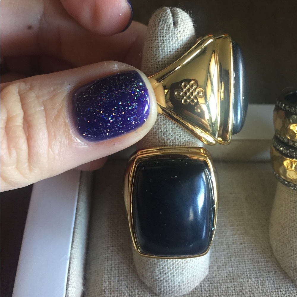 Gold and black statement ring. Sizes 6 and 8