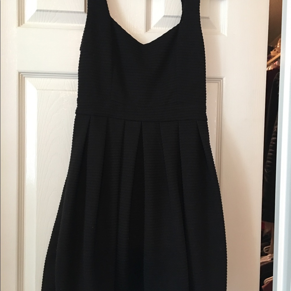 Open Back Black Skater Dress