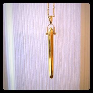 Gold plated long layering necklace