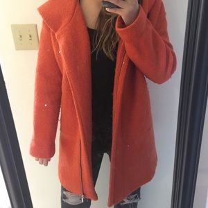 Trendy Zara Orange Wool Coat