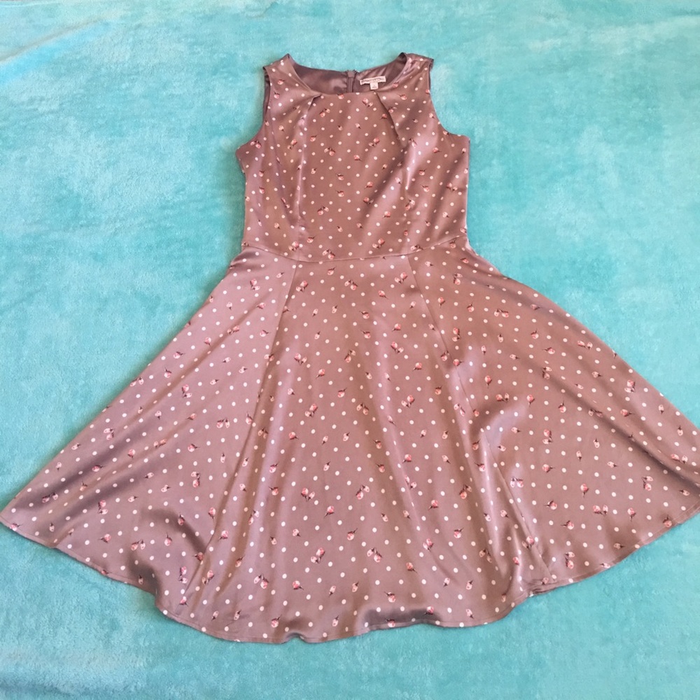 Silk polka dot and flower dress.