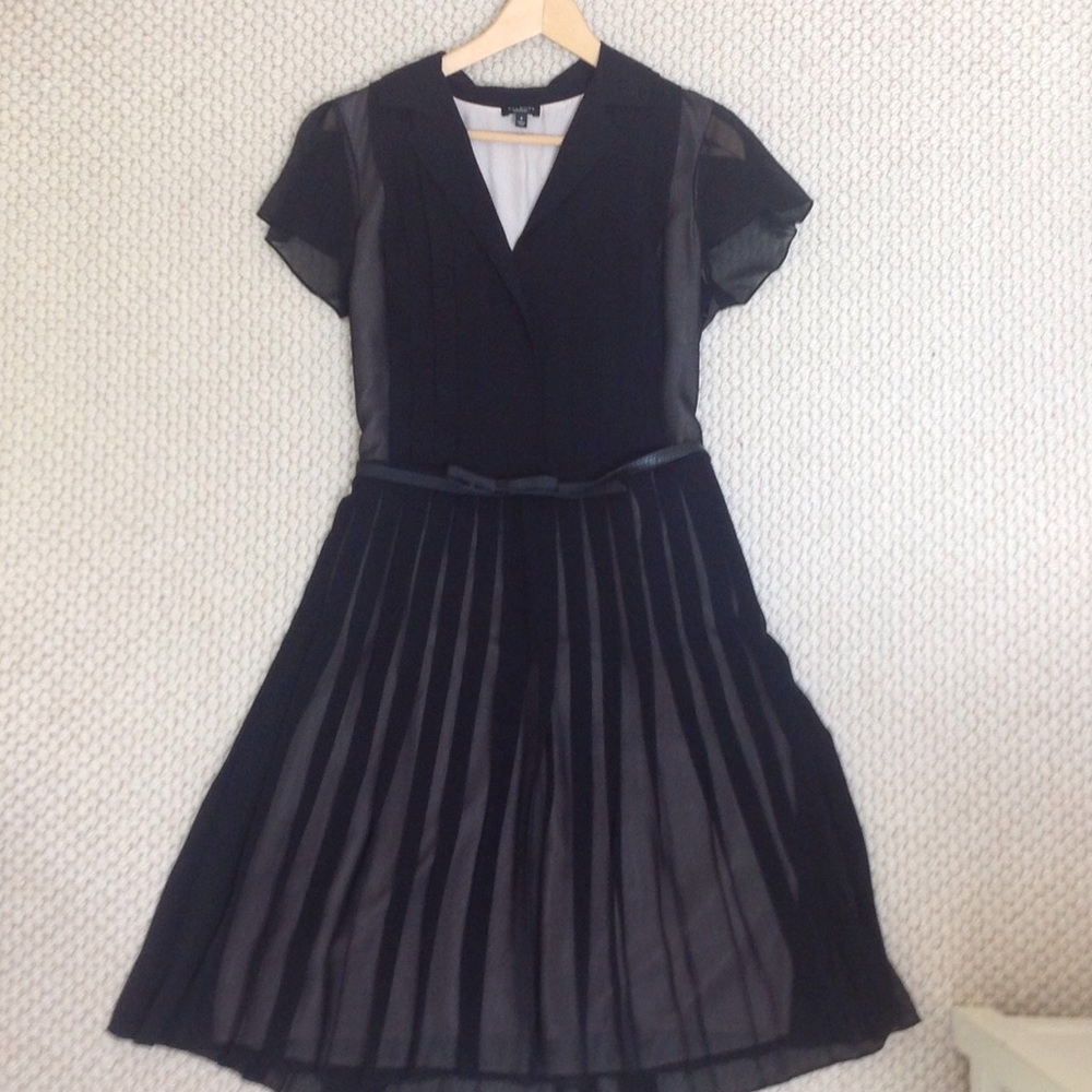 Talbots black pleated dress