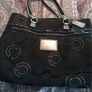 Coach black & silver bag