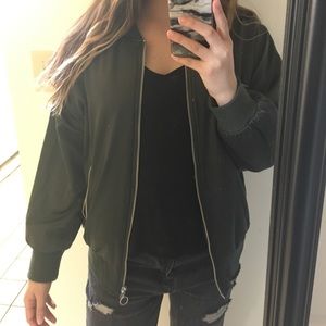Olive Green Zara Bomber
