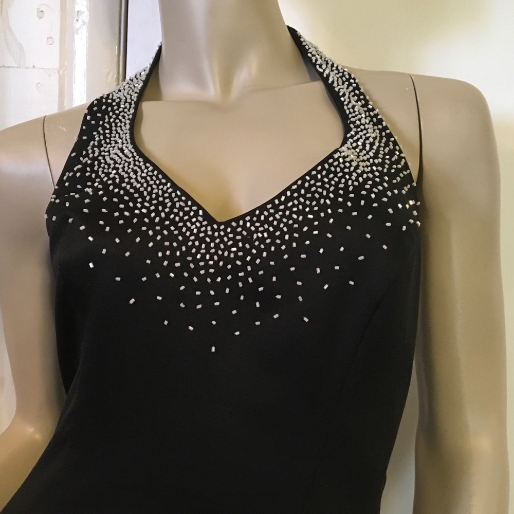 Masquerade formal halter gown 9/10 Black Beaded