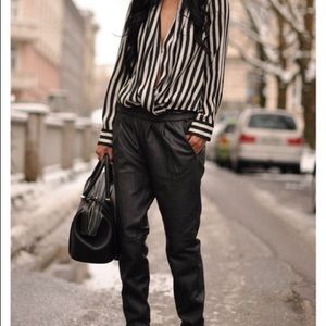 Zara Striped Wrap Blouse