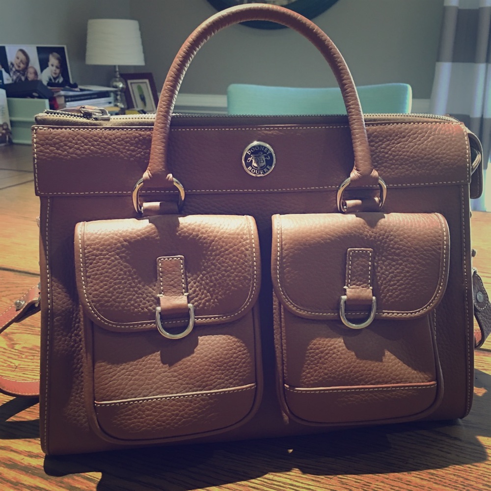 Dooney and Bourke Double Pocket Leather Tote