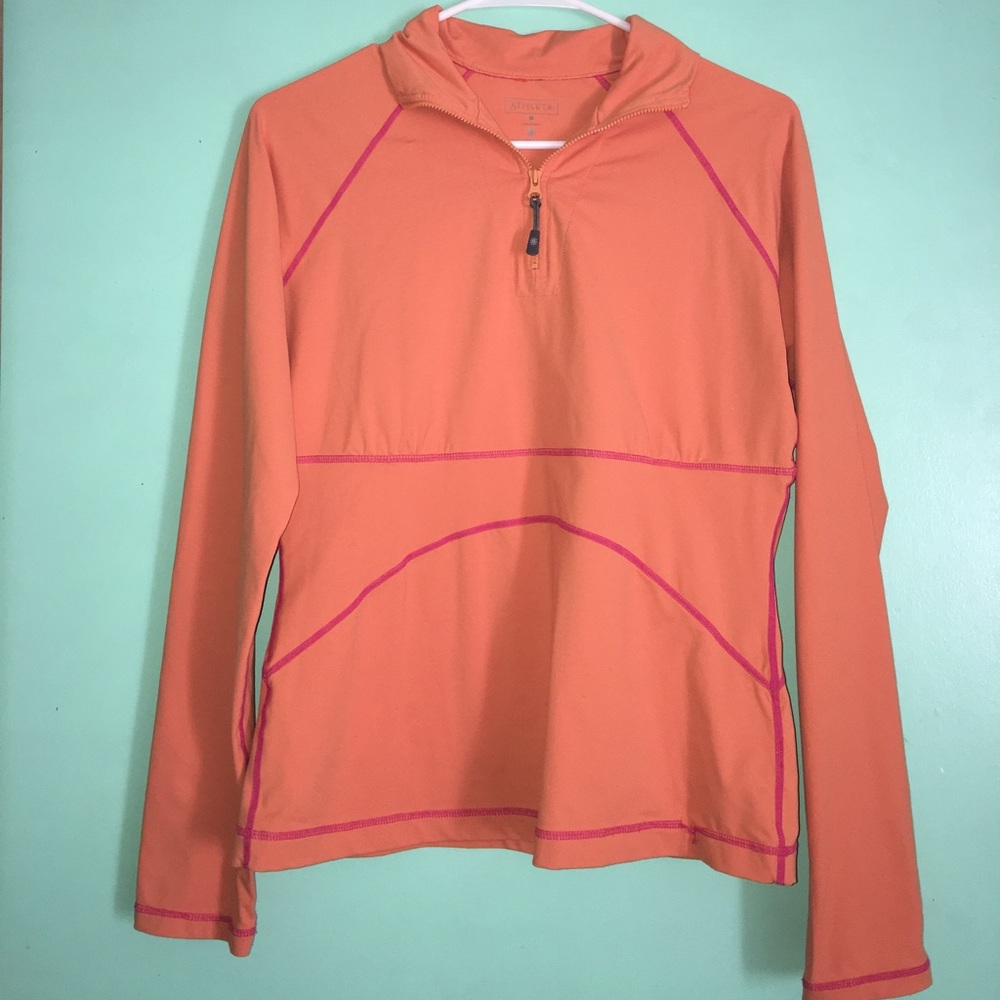 Orange Athleta Half-zip Pullover