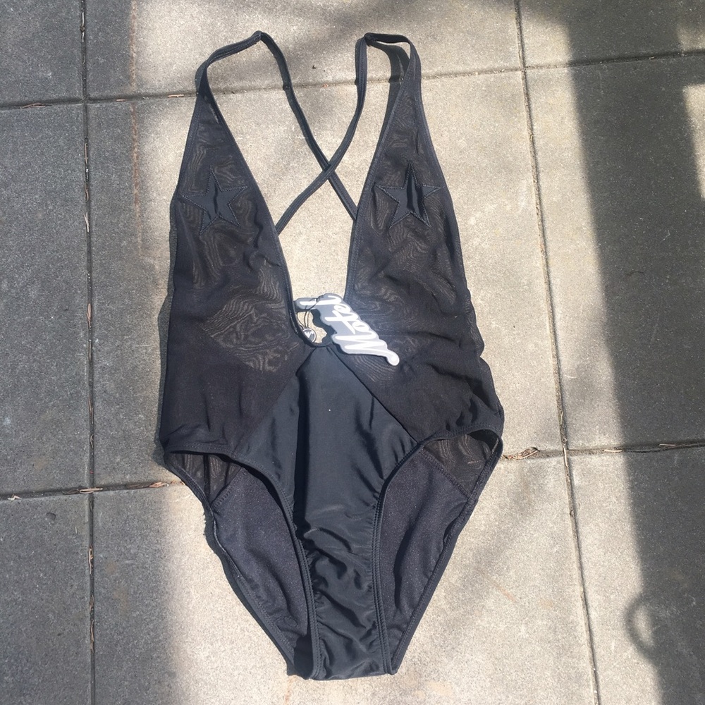 Asos motel black one piece