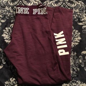 Pink fleece leggings