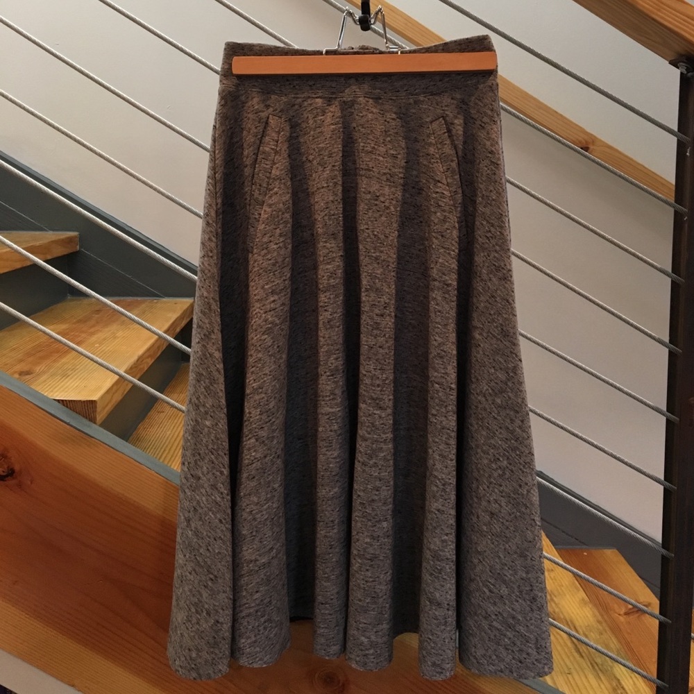 Heather grey a-line midi