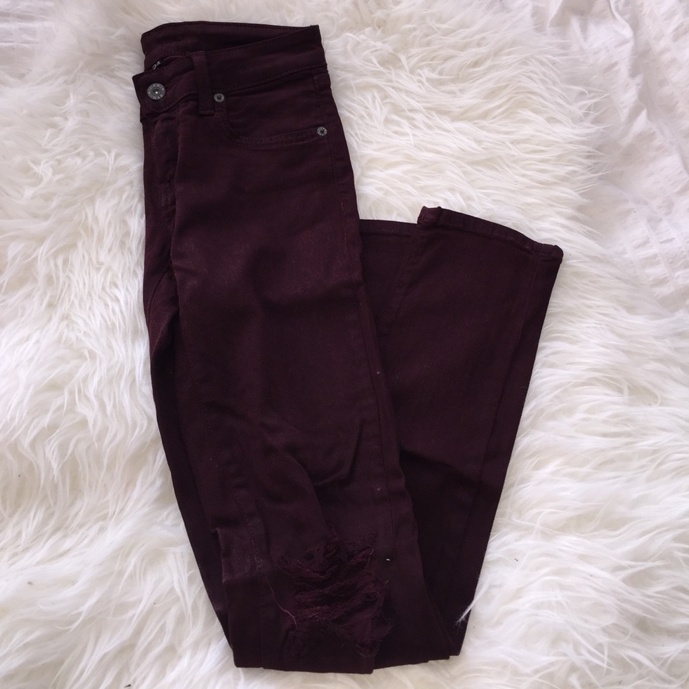 NWOT Carmar skinny jeans (BURGUNDY)