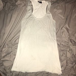 Split 59 white beater tank white to silver ombré M