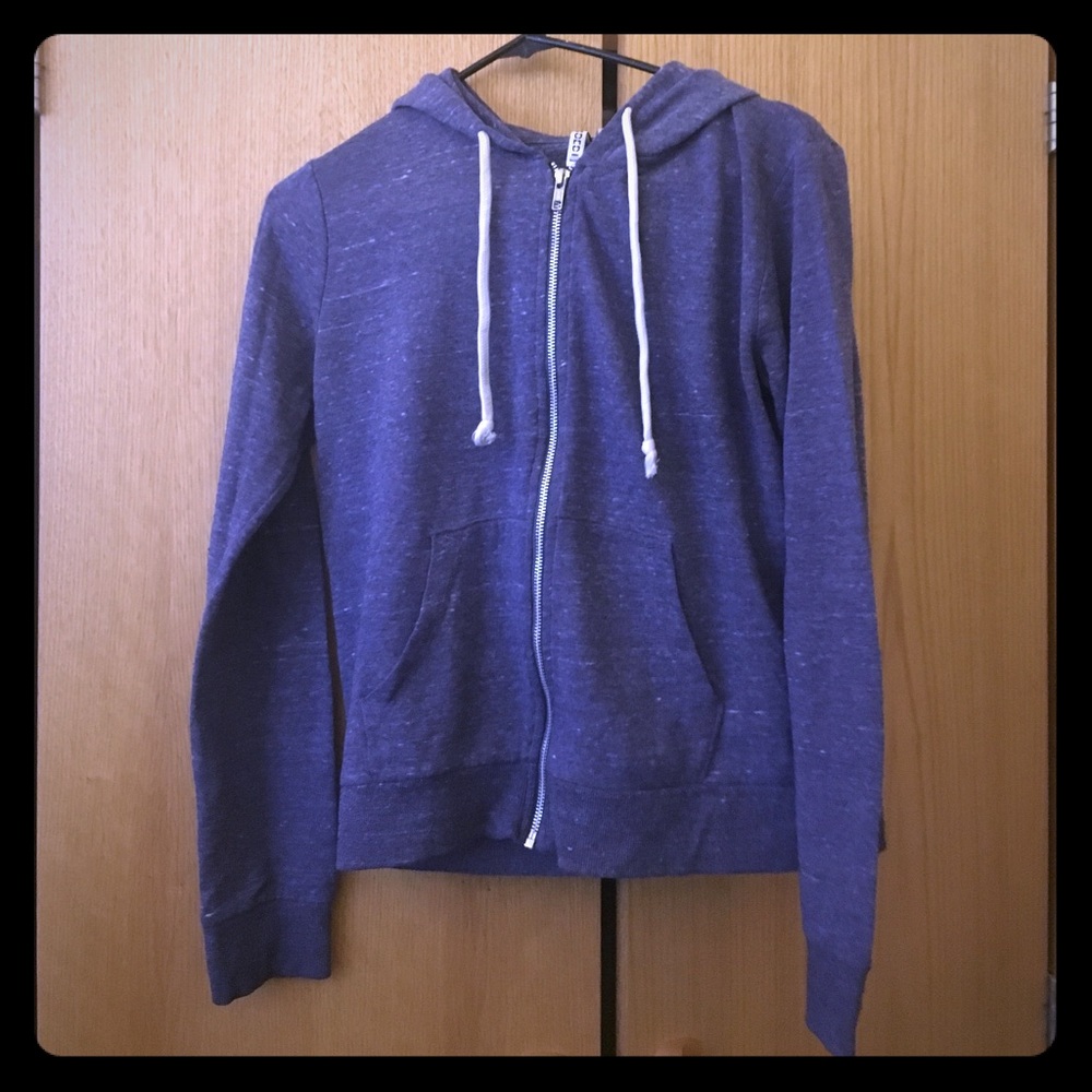 Zip-up light weight purple sweatshirt