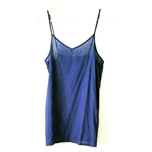 Navy blue cotton mini slip dress tunic NWOT