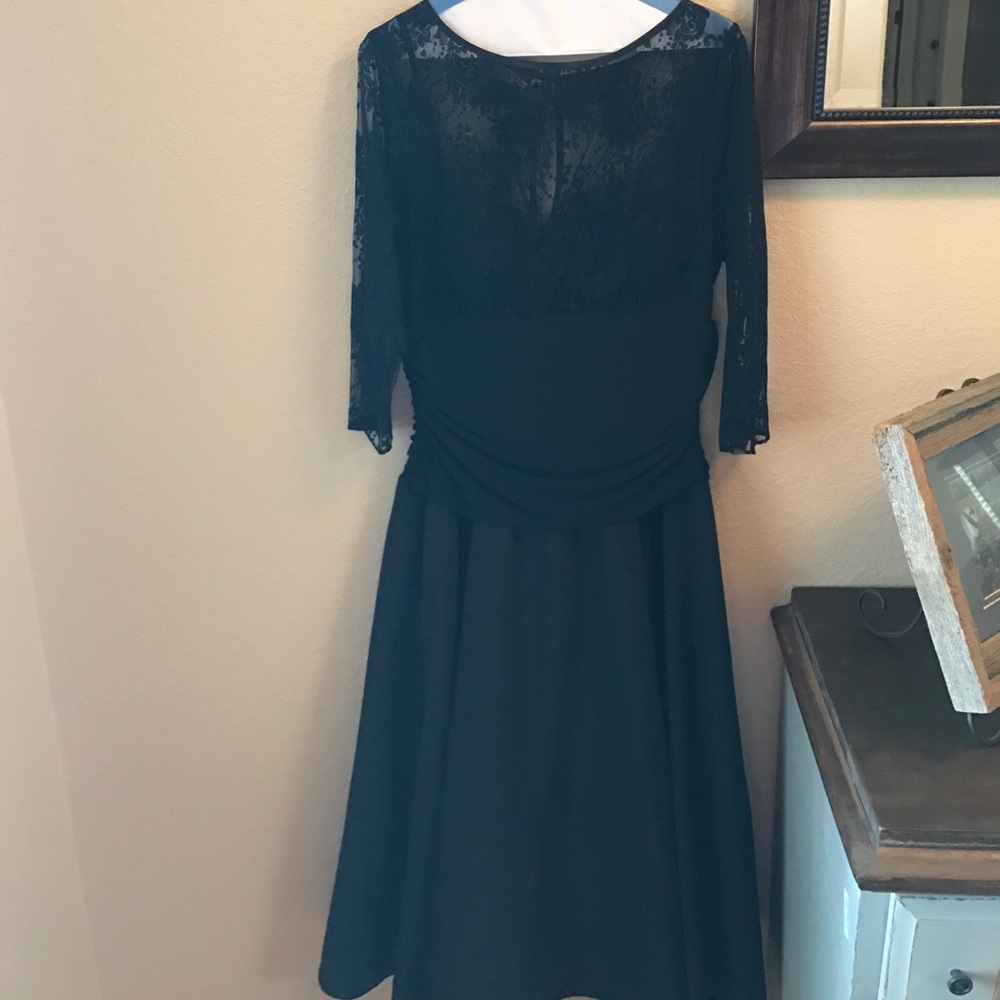 Beautiful black lace and satin dress