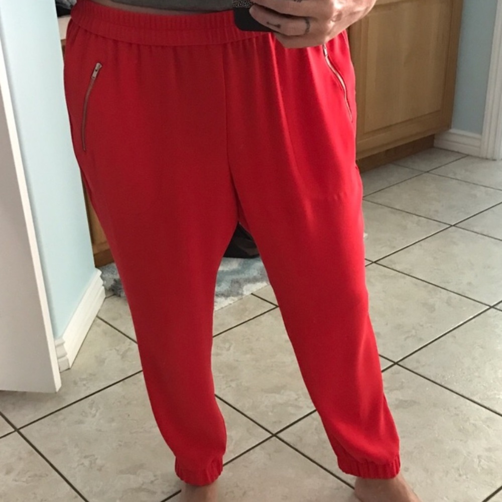 Jcrew red jogger pants