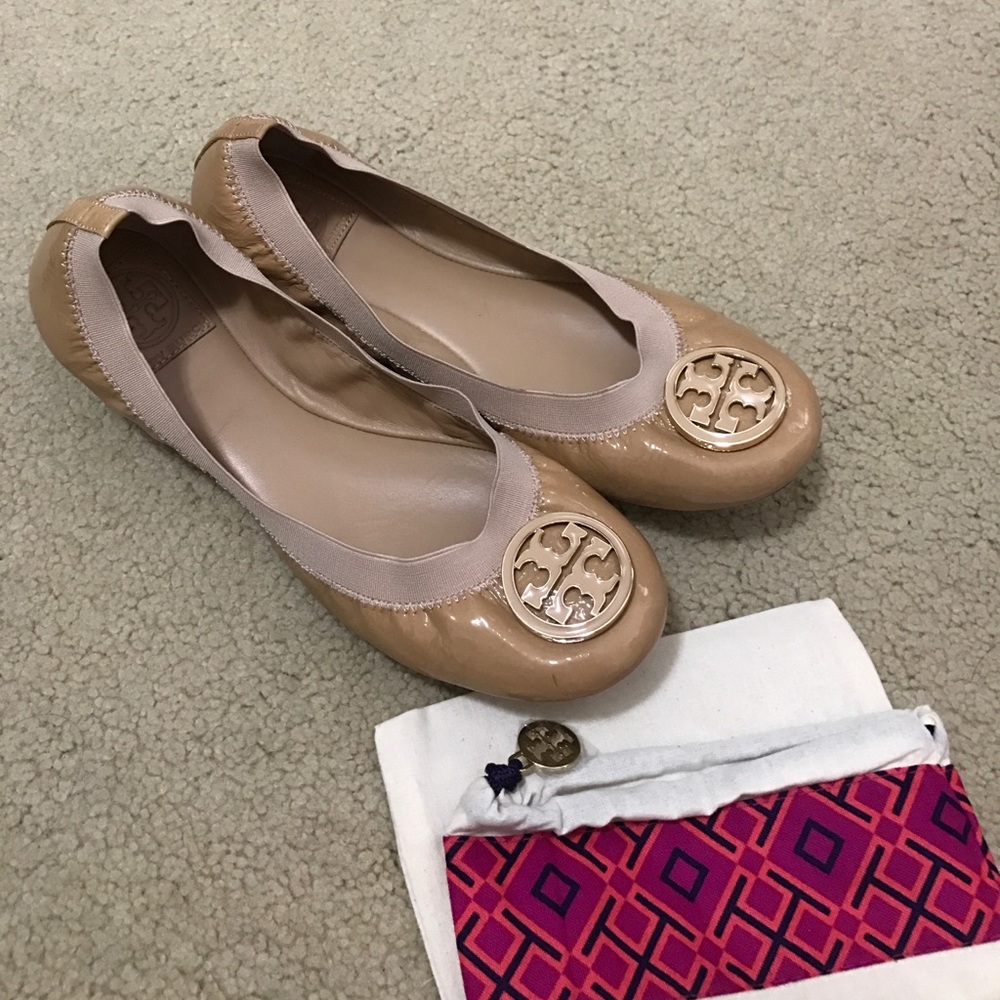 Tory burch Caroline patent leather ballet flats