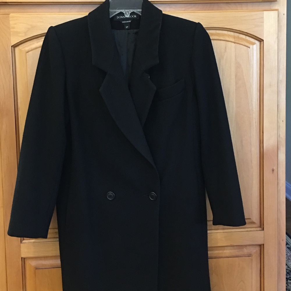 Wool Winter Coat, Black, Elegant
