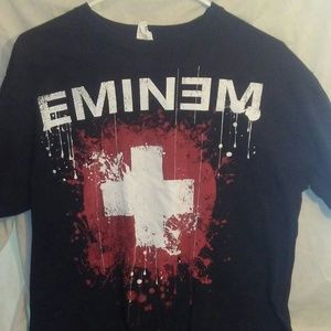 Eminem T Shirt Black Red Cross Recovery