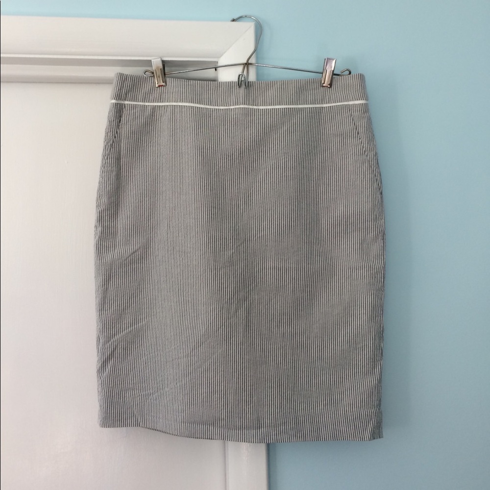 Seersucker Pencil Skirt