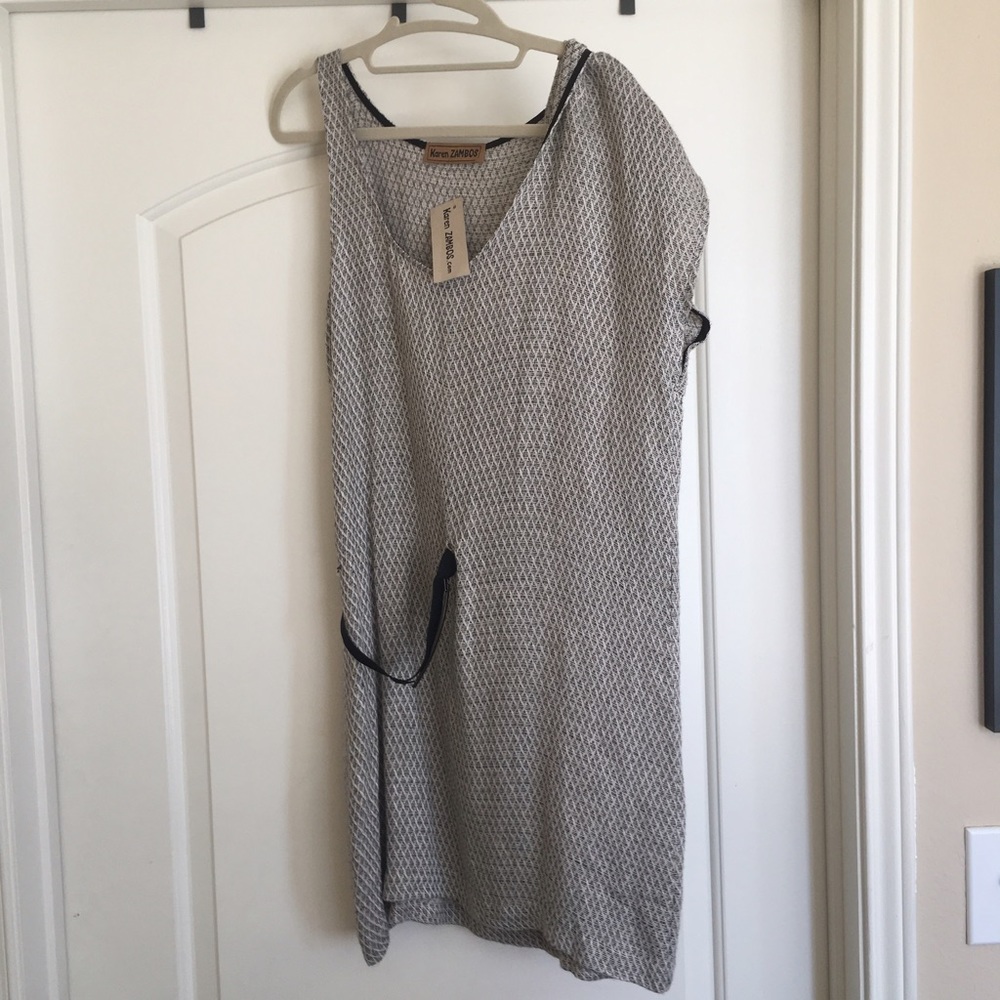Black and grey tweed dress