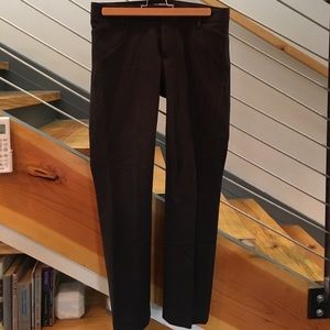 Gray work pants, slim and cropped