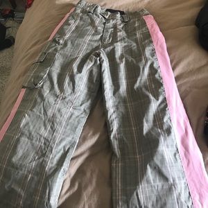 PINK PLAID SNOW PANTS