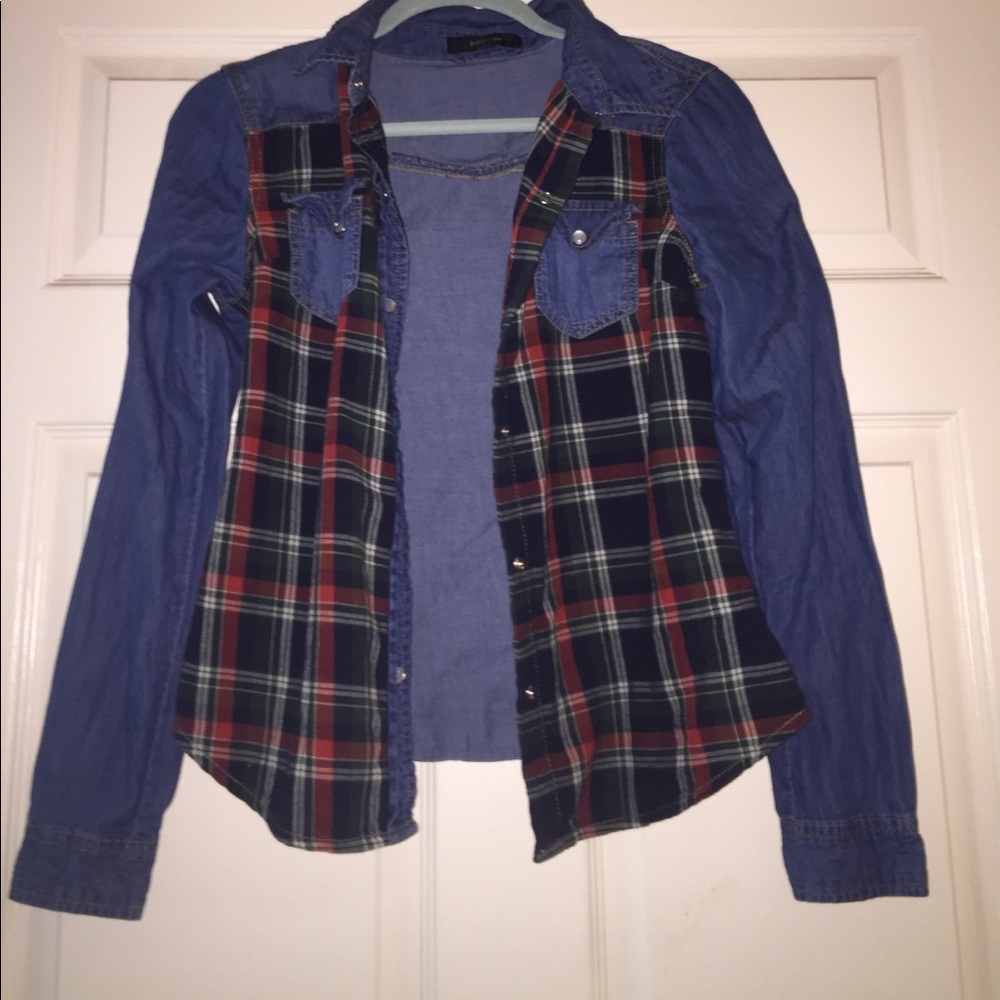 Blue jean/flannel jacket